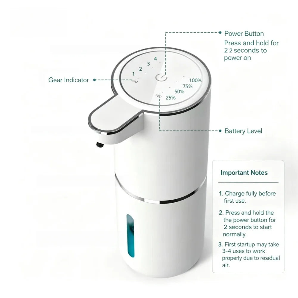 Automatic Liquid/Foam Soap Dispenser, Touchless Electric Dispenser, USB Rechargeable with Infrared Sensor for Bathroom and Kitchen