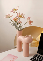 Cute Cat Vase Cathead H-shaped Tube Vase Flower Arrangement Hydroponics Accessories Home Furnishing Decoration Vases Pots