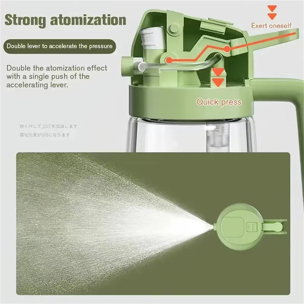 2-in-1 Glass Oil Dispenser & Sprayer - 470ml/16oz Leakproof Olive Oil Sprayer Bottle for Cooking, Air Fryer, BBQ, Baking, Salad