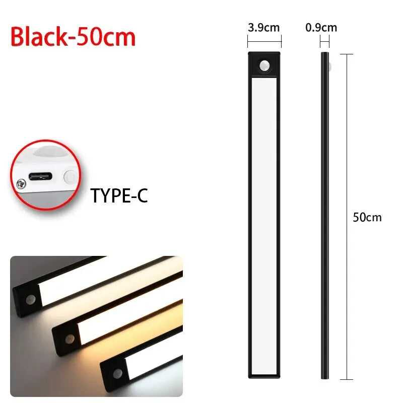 LED Motion Sensor Dark Areas  USB Under Cabinet Light For Kitchen Cabinet Bedroom Wardrobe Bathroom Mirror Sensor Indoor Lighting
