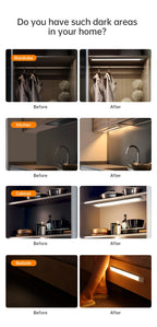 LED Motion Sensor Dark Areas  USB Under Cabinet Light For Kitchen Cabinet Bedroom Wardrobe Bathroom Mirror Sensor Indoor Lighting