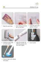 Wall-mounted Disposable Toilet Brush with Replaceable, Bathroom Cleaning Tools WC