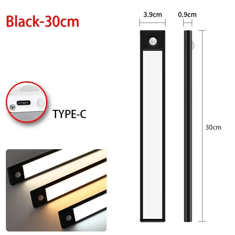 LED Motion Sensor Dark Areas  USB Under Cabinet Light For Kitchen Cabinet Bedroom Wardrobe Bathroom Mirror Sensor Indoor Lighting