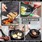 2 in 1 Grip Flip Spatula Tongs Egg Flipper Spatula Nylon Non Stick Coating Pancake Fish French Toast Omelet Making Tool