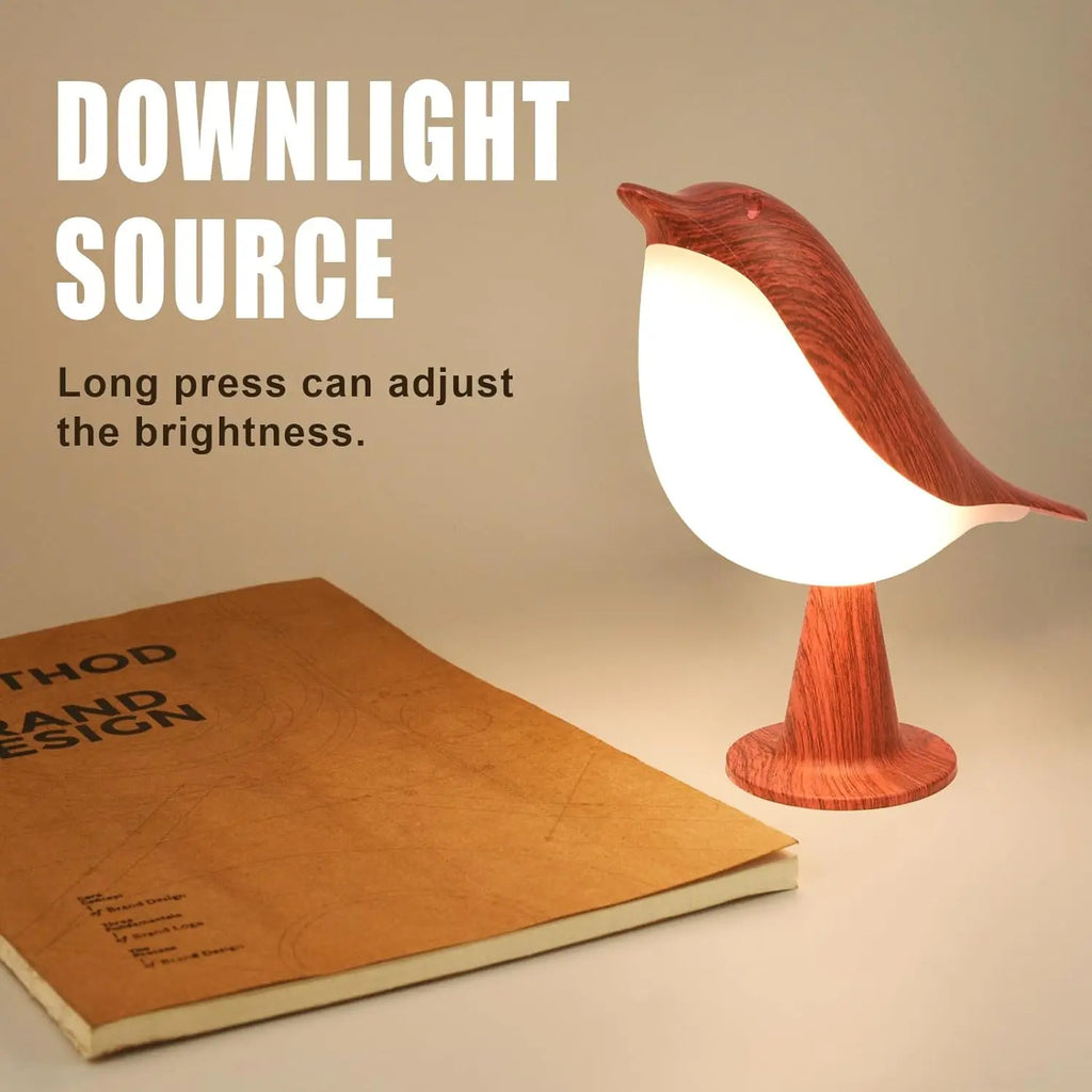 LED Touch - Control Bird Lamp - Art Deco, 3-Levels Dimmable, USB-Cordless with Rechargeable Battery