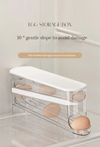 Bilayer Fridge Egg Storage Box Automatic Rolling Eggs Holder Rack Ladder Style Refrigerator Eggs Dispenser Egg Organizer Holder