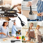 2 in 1 Grip Flip Spatula Tongs Egg Flipper Spatula Nylon Non Stick Coating Pancake Fish French Toast Omelet Making Tool