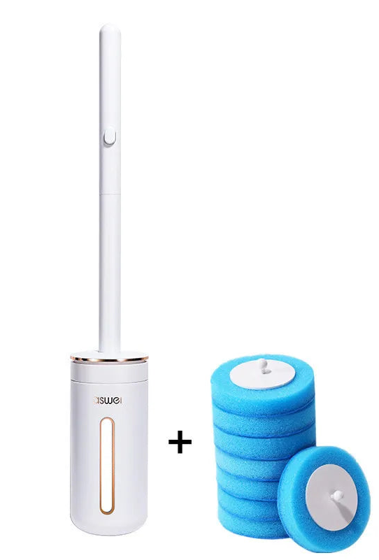 Wall-mounted Disposable Toilet Brush with Replaceable, Bathroom Cleaning Tools WC