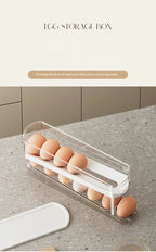 Bilayer Fridge Egg Storage Box Automatic Rolling Eggs Holder Rack Ladder Style Refrigerator Eggs Dispenser Egg Organizer Holder