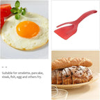 2 in 1 Grip Flip Spatula Tongs Egg Flipper Spatula Nylon Non Stick Coating Pancake Fish French Toast Omelet Making Tool