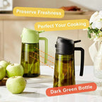 2-in-1 Glass Oil Dispenser & Sprayer - 470ml/16oz Leakproof Olive Oil Sprayer Bottle for Cooking, Air Fryer, BBQ, Baking, Salad