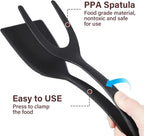 2 in 1 Grip Flip Spatula Tongs Egg Flipper Spatula Nylon Non Stick Coating Pancake Fish French Toast Omelet Making Tool