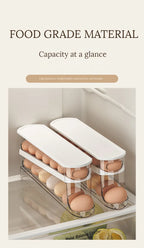 Bilayer Fridge Egg Storage Box Automatic Rolling Eggs Holder Rack Ladder Style Refrigerator Eggs Dispenser Egg Organizer Holder