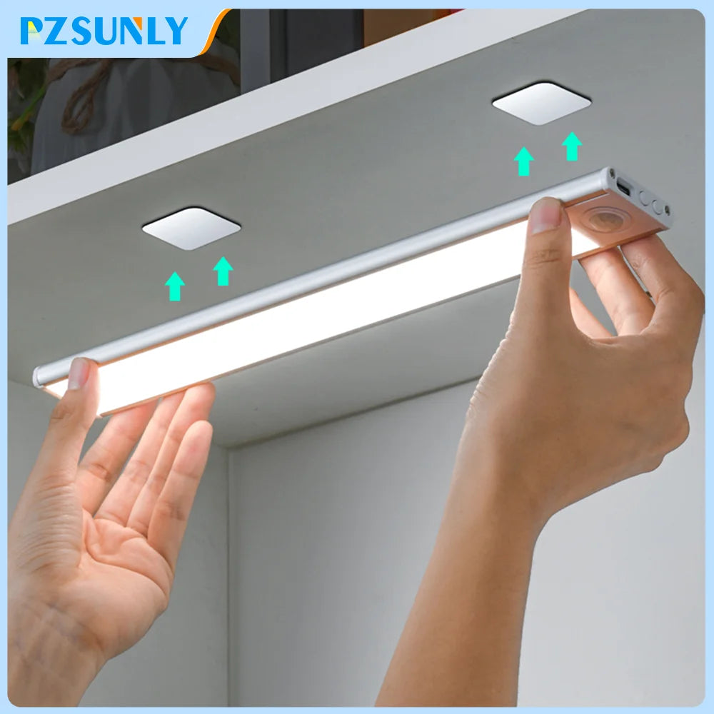 LED Motion Sensor Dark Areas  USB Under Cabinet Light For Kitchen Cabinet Bedroom Wardrobe Bathroom Mirror Sensor Indoor Lighting