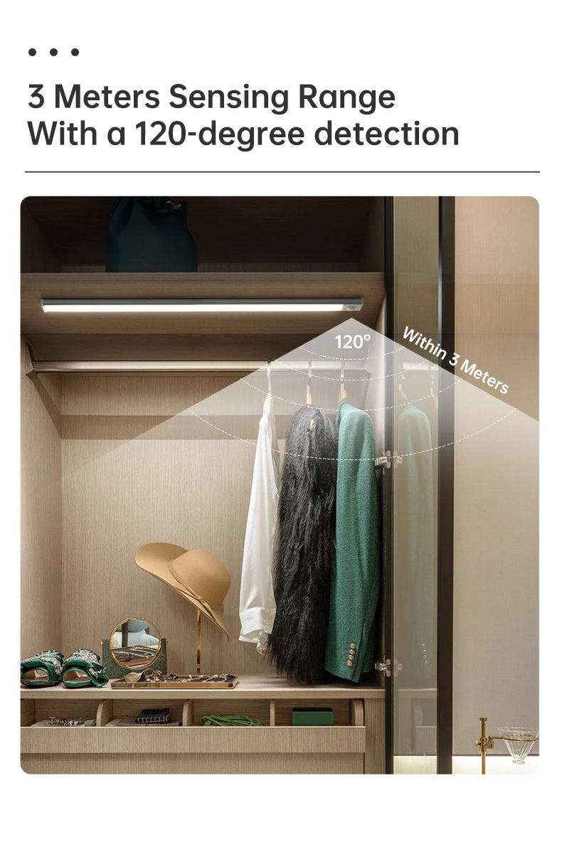 LED Motion Sensor Dark Areas  USB Under Cabinet Light For Kitchen Cabinet Bedroom Wardrobe Bathroom Mirror Sensor Indoor Lighting