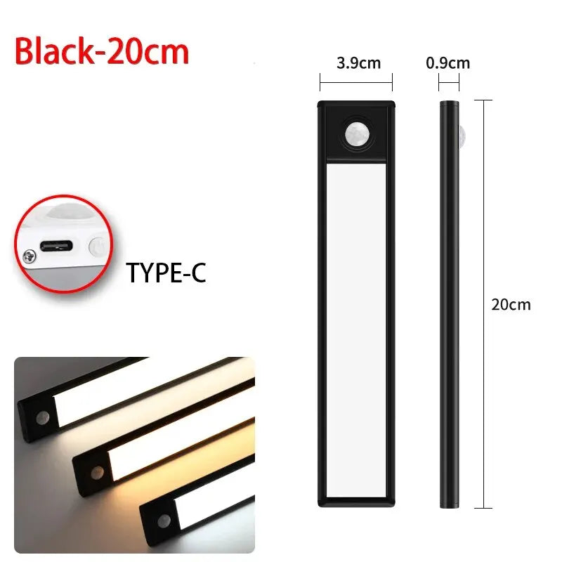 LED Motion Sensor Dark Areas  USB Under Cabinet Light For Kitchen Cabinet Bedroom Wardrobe Bathroom Mirror Sensor Indoor Lighting