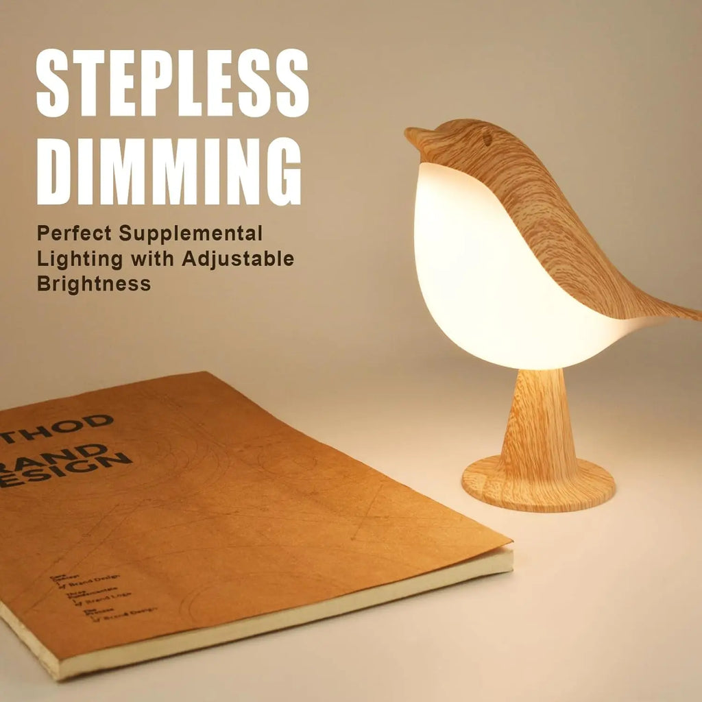 LED Touch - Control Bird Lamp - Art Deco, 3-Levels Dimmable, USB-Cordless with Rechargeable Battery