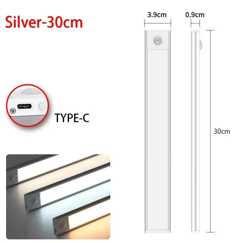LED Motion Sensor Dark Areas  USB Under Cabinet Light For Kitchen Cabinet Bedroom Wardrobe Bathroom Mirror Sensor Indoor Lighting