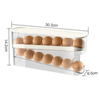 Bilayer Fridge Egg Storage Box Automatic Rolling Eggs Holder Rack Ladder Style Refrigerator Eggs Dispenser Egg Organizer Holder