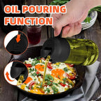 2-in-1 Glass Oil Dispenser & Sprayer - 470ml/16oz Leakproof Olive Oil Sprayer Bottle for Cooking, Air Fryer, BBQ, Baking, Salad