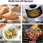 2-in-1 Glass Oil Dispenser & Sprayer - 470ml/16oz Leakproof Olive Oil Sprayer Bottle for Cooking, Air Fryer, BBQ, Baking, Salad