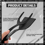 2 in 1 Grip Flip Spatula Tongs Egg Flipper Spatula Nylon Non Stick Coating Pancake Fish French Toast Omelet Making Tool