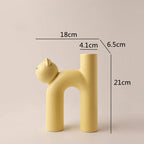Cute Cat Vase Cathead H-shaped Tube Vase Flower Arrangement Hydroponics Accessories Home Furnishing Decoration Vases Pots