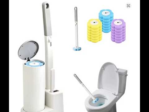 Wall-mounted Disposable Toilet Brush with Replaceable, Bathroom Cleaning Tools WC